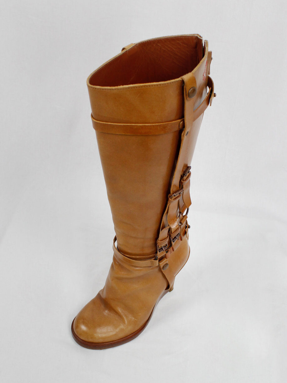 af Vandevorst tall cognac boots with leather horseriding straps fall 2011 (9)