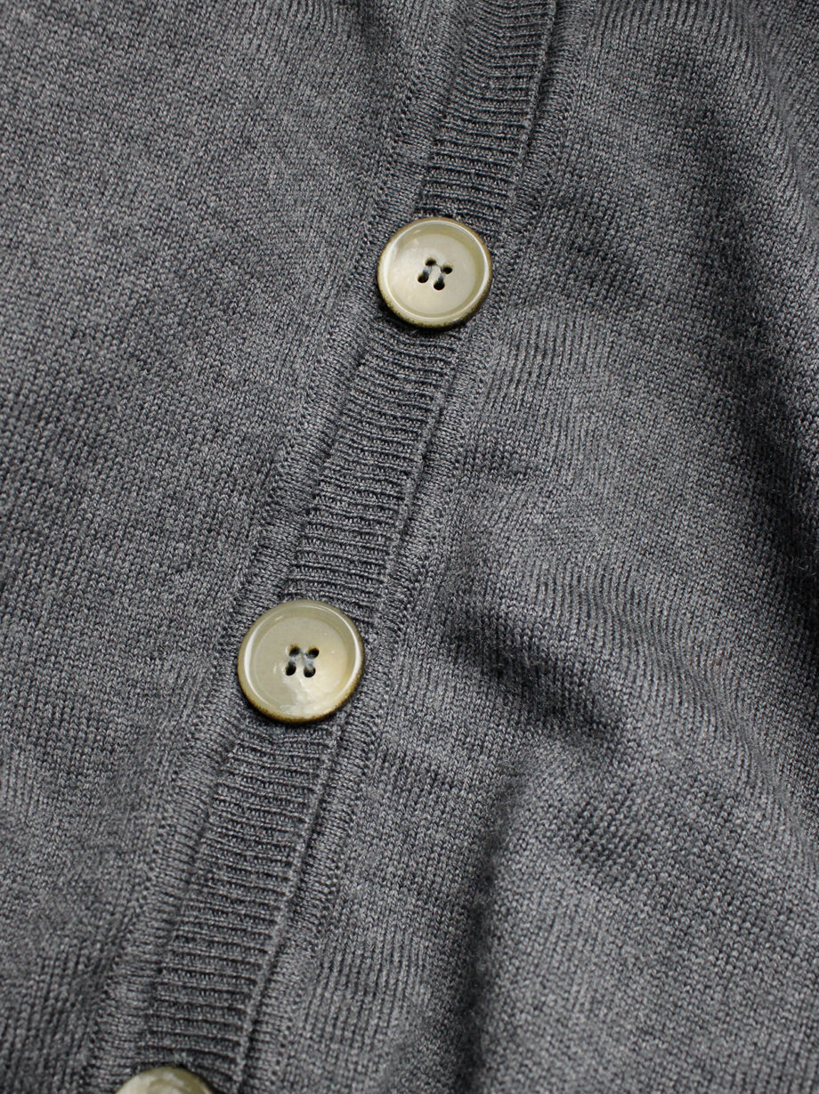 vintage Maison Martin Margiela grey-blue cardigan with elongated hooded collar fall 2005 (7)
