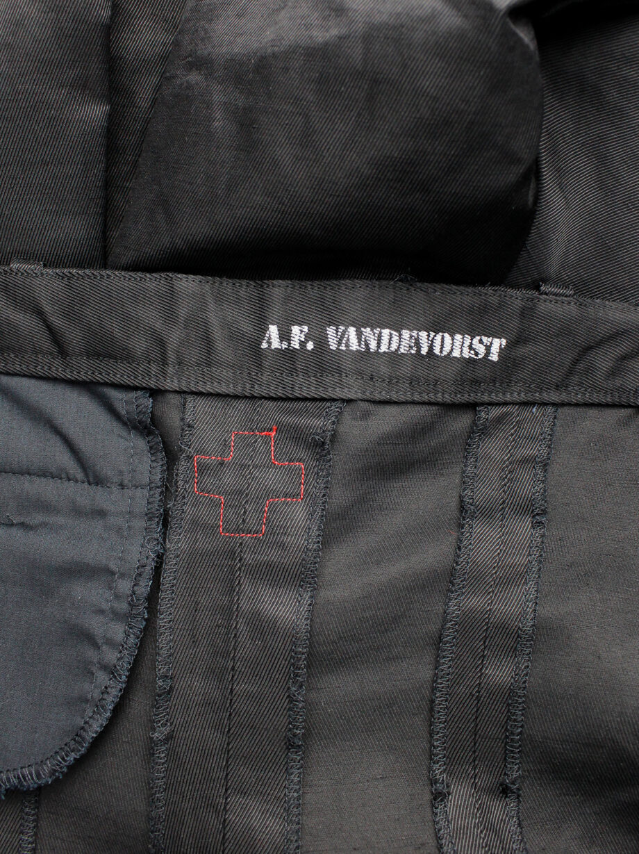 A.F. Vandevorst black wide trousers made into a strapless dungaree fall 2007 (1)