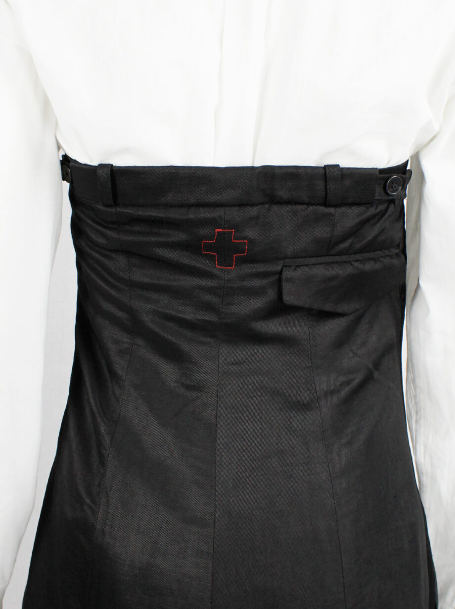 A.F. Vandevorst black wide trousers made into a strapless dungaree fall 2007 (11)