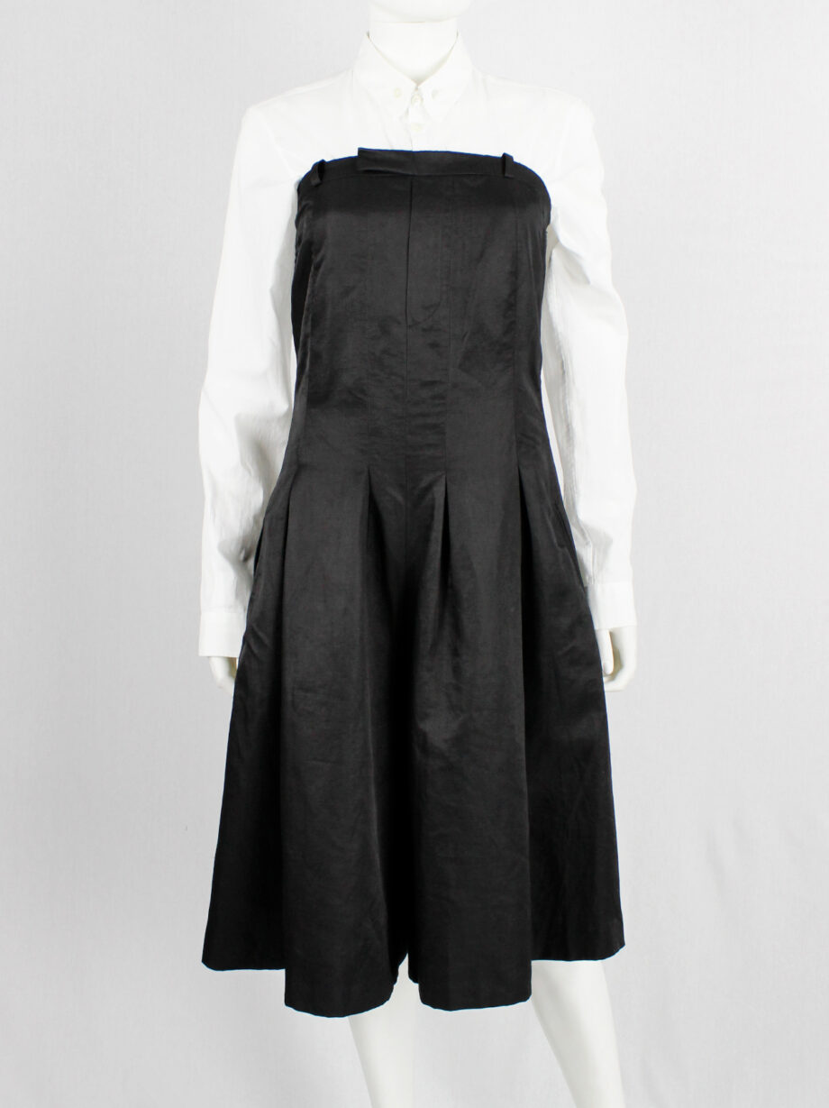 A.F. Vandevorst black wide trousers made into a strapless dungaree fall 2007 (2)