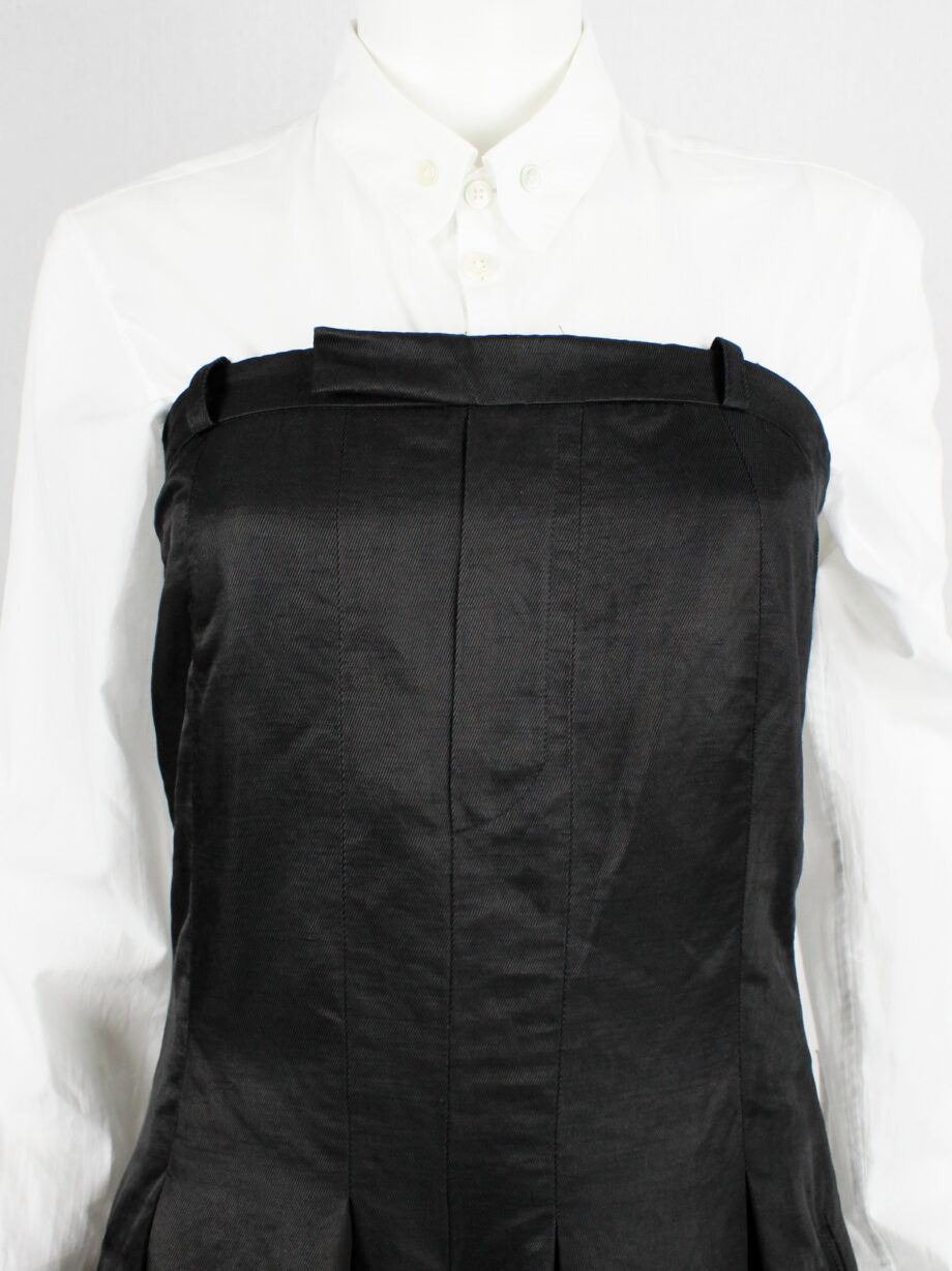 A.F. Vandevorst black wide trousers made into a strapless dungaree fall 2007 (3)