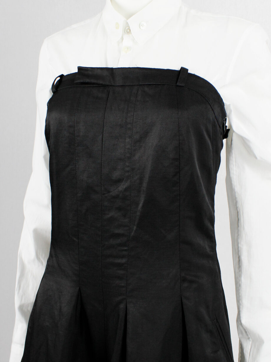 A.F. Vandevorst black wide trousers made into a strapless dungaree fall 2007 (5)