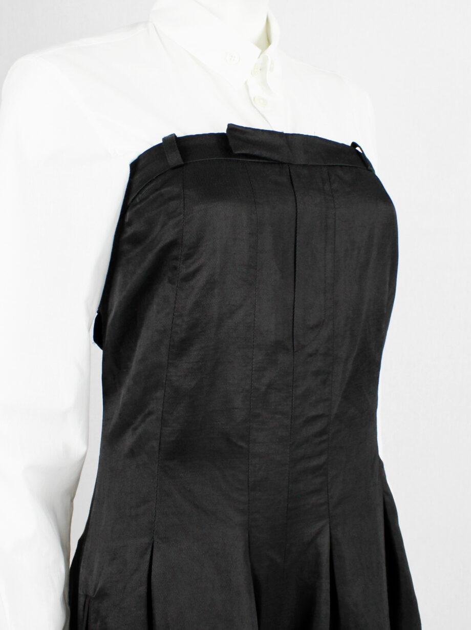 A.F. Vandevorst black wide trousers made into a strapless dungaree fall 2007 (9)