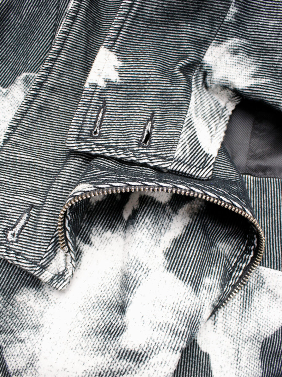 Ann Demeulemeester black and white bird print vest with standing neckline spring 2010 (1)