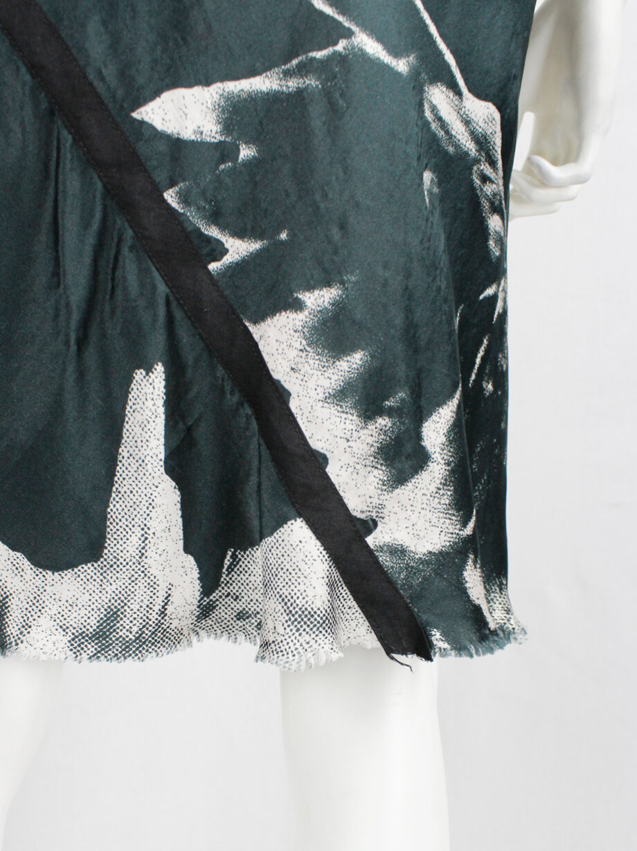 Ann Demeulemeester black and white bird printed skirt with frayed finish spring 2010 (12)