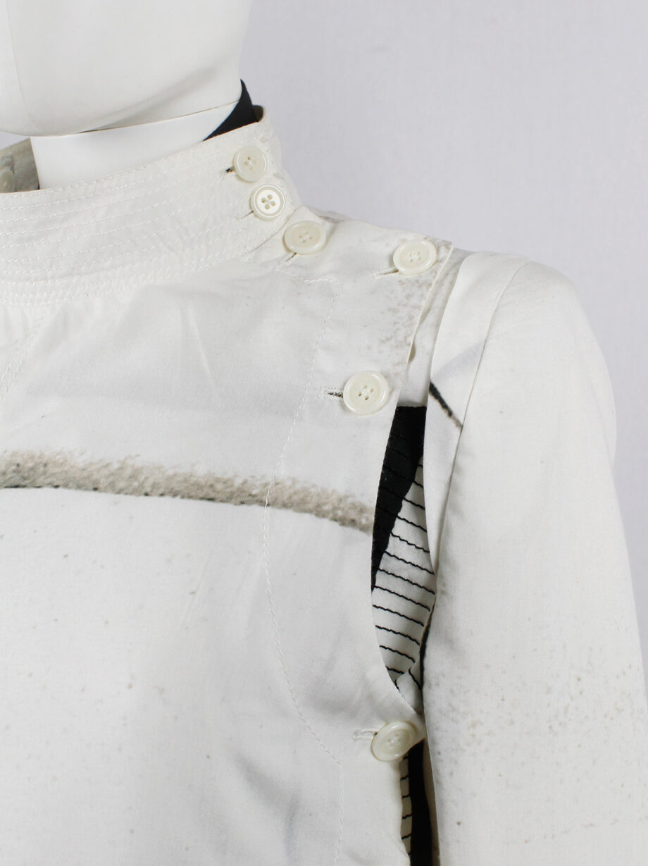 Ann Demeulemeester white buttoned fencing jacket with stitched panels spring 2011 (16)