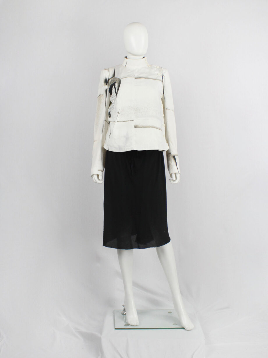 Ann Demeulemeester white buttoned fencing jacket with stitched panels spring 2011 (18)