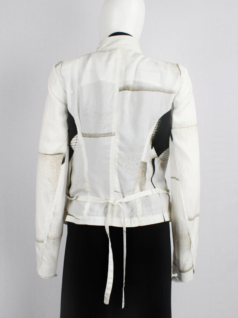 Ann Demeulemeester white buttoned fencing jacket with stitched panels spring 2011 (22)
