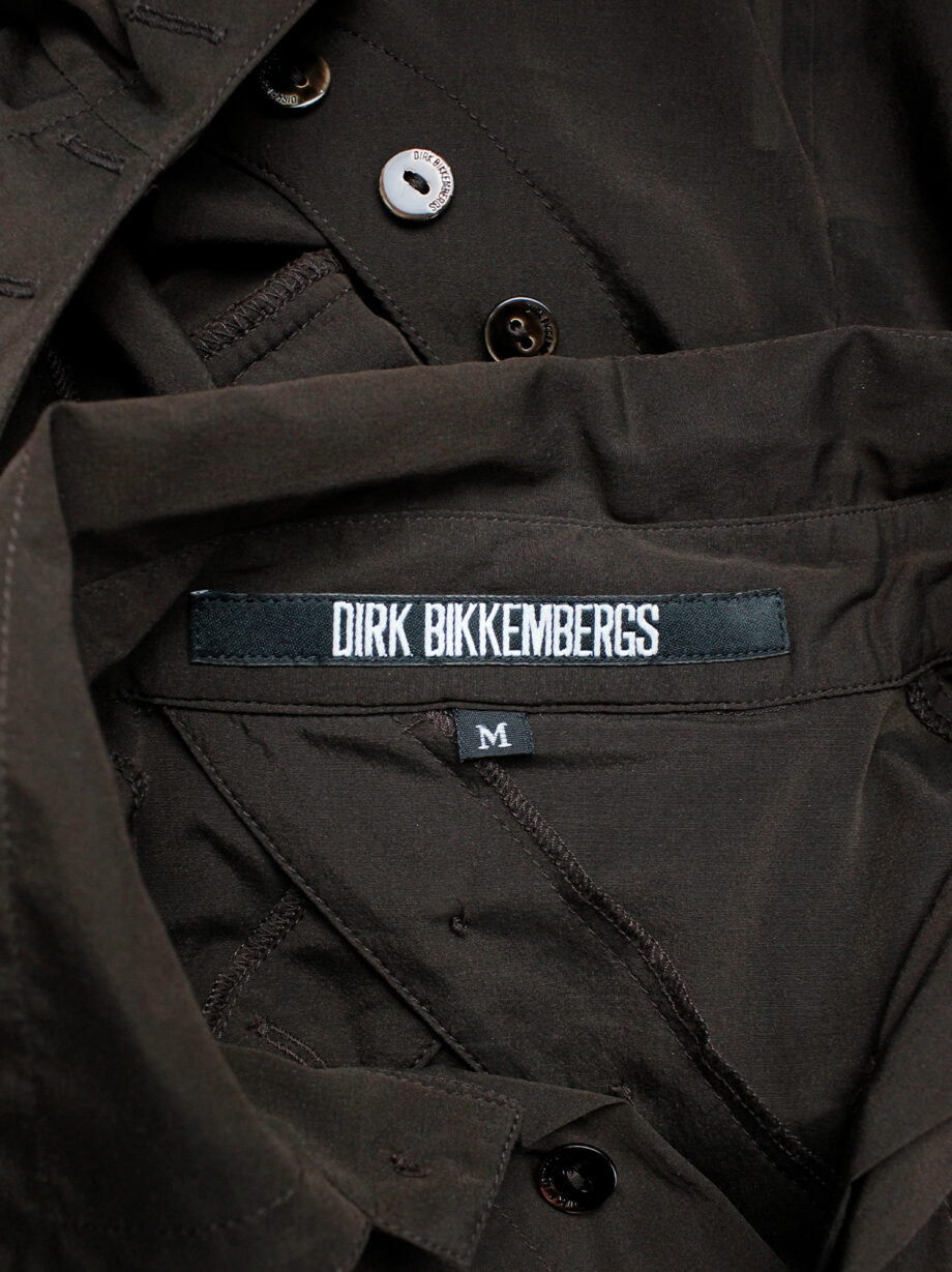 Dirk Bikkembergs brown bodysuit shirt with open back and rows of buttons (3)