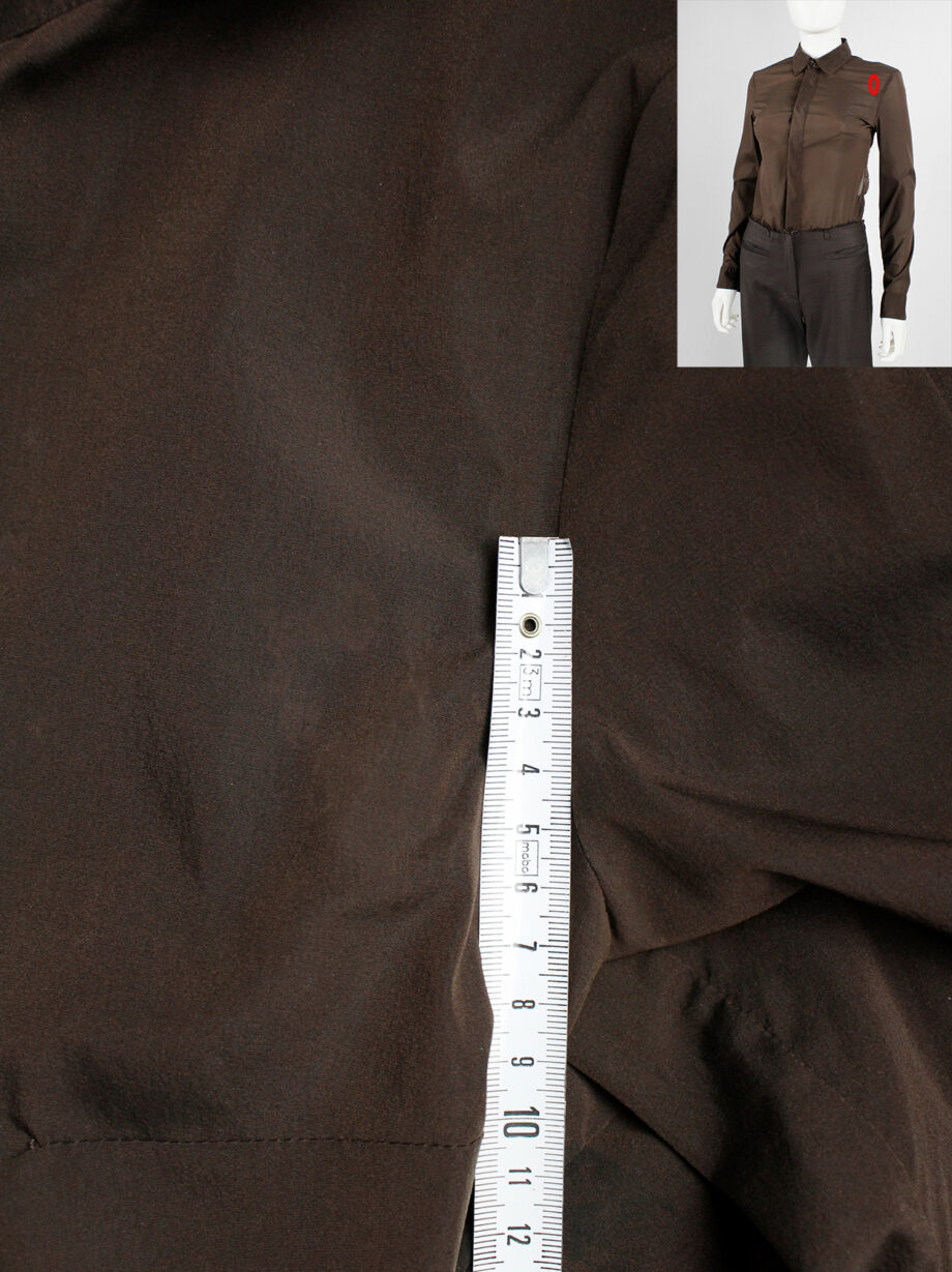 Dirk Bikkembergs brown bodysuit shirt with open back and rows of buttons (4)
