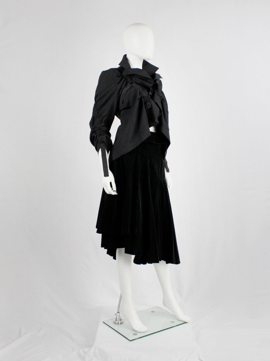 Junya Watanabe black parachute jacket with harness straps and open back spring 2003 (12)
