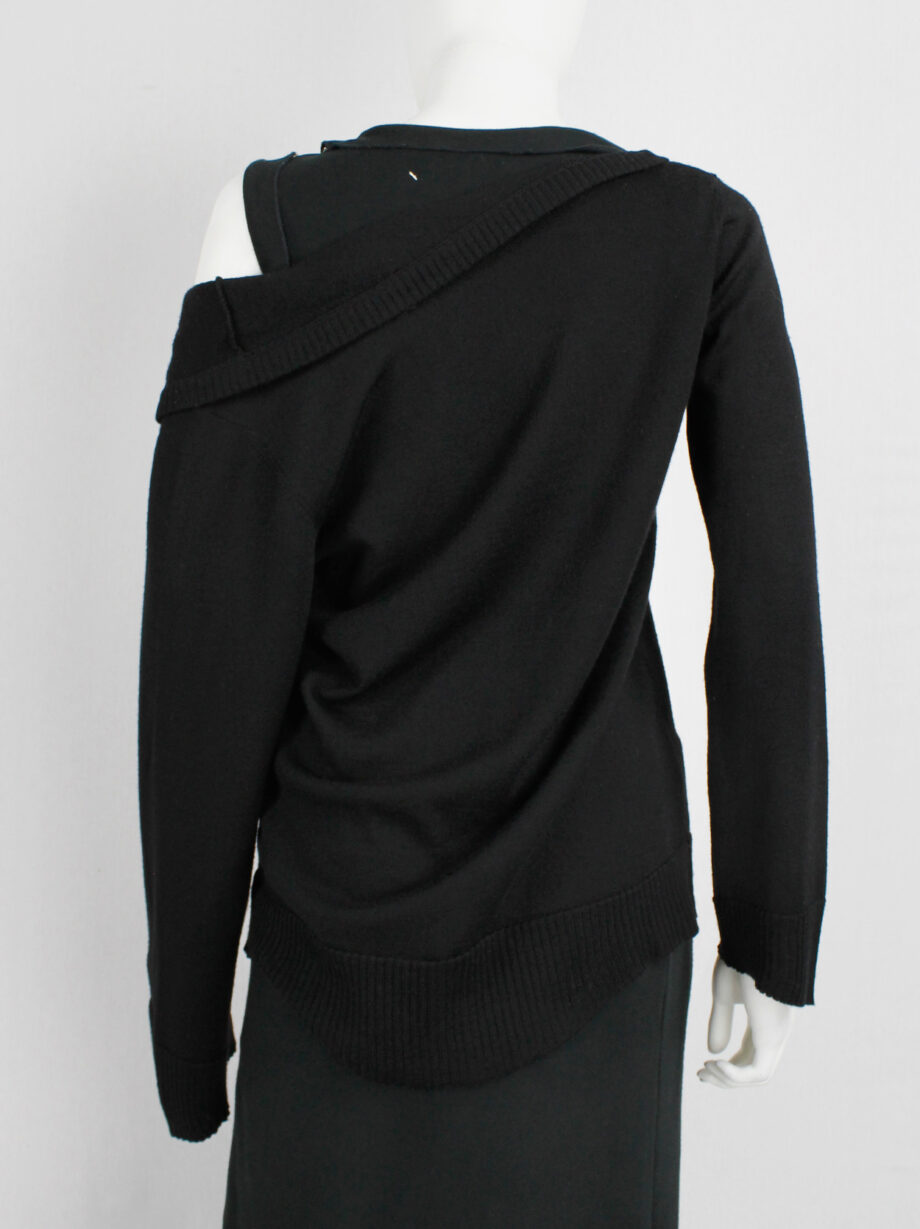 Maison Martin Margiela black stretched out cardigan falling off the shoulder fall 2006 (14)
