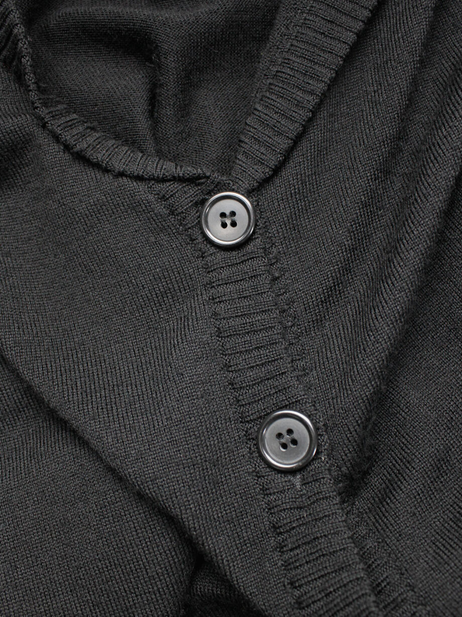 Maison Martin Margiela black stretched out cardigan falling off the shoulder fall 2006 (2)