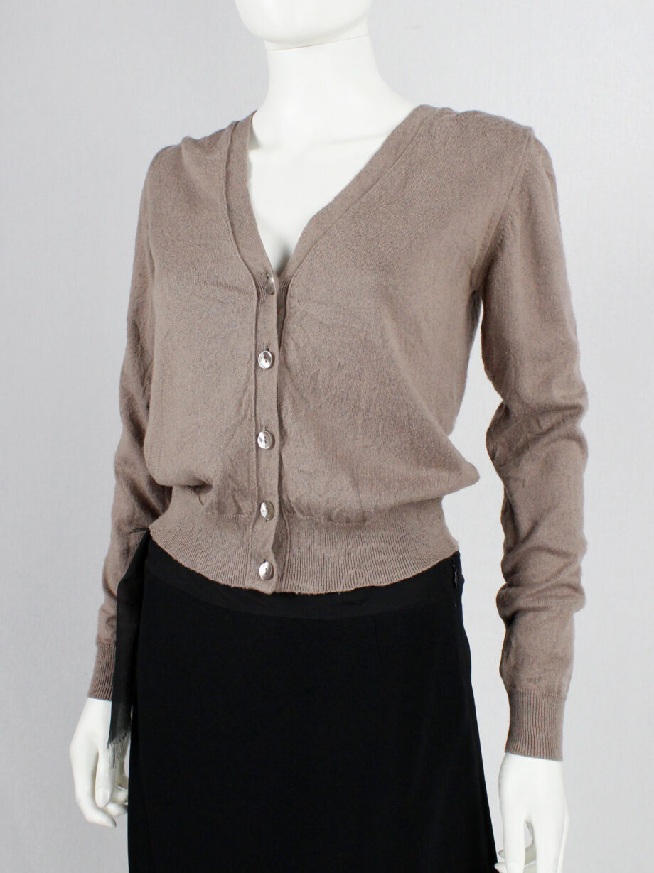 Maison Martin Margiela light brown cardigan with permanent wrinkles spring 1999 (12)