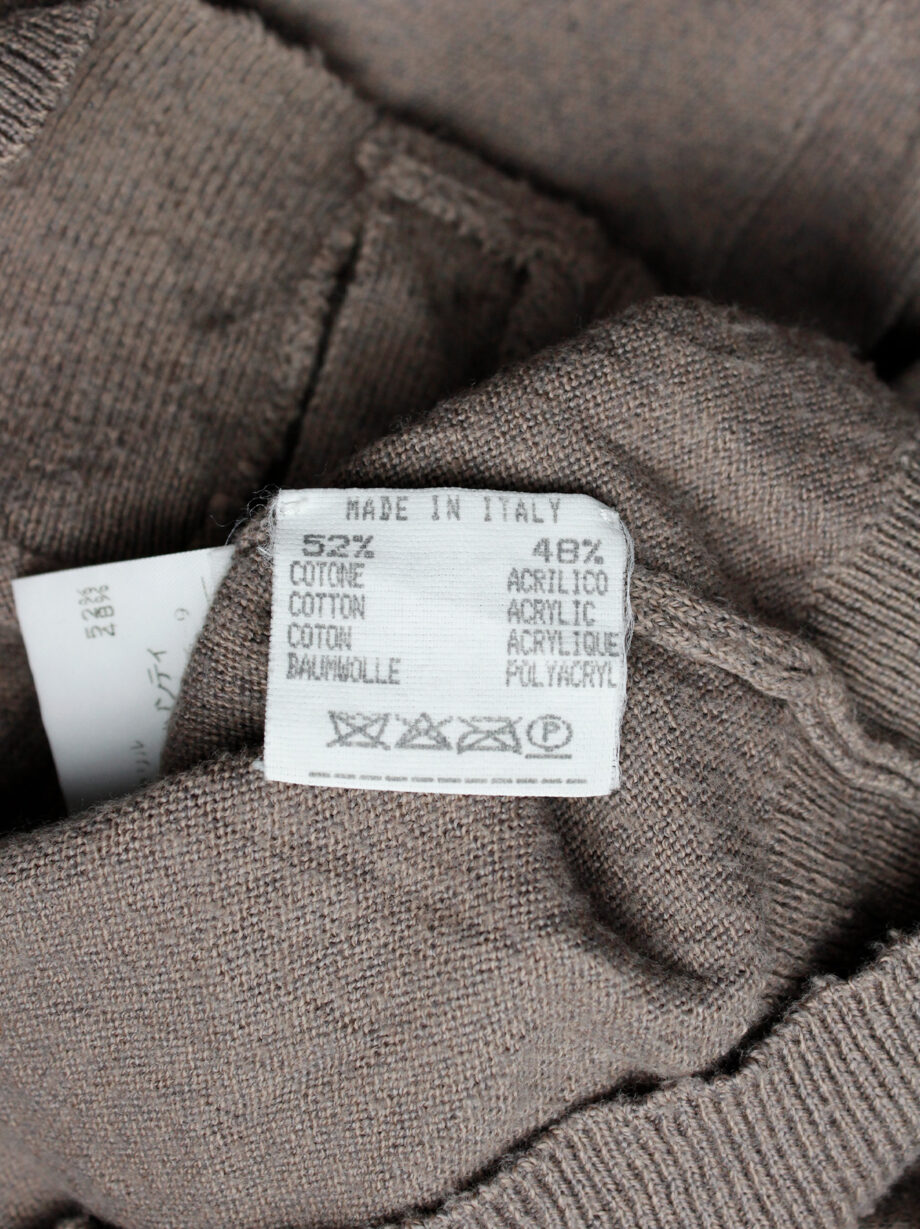 Maison Martin Margiela light brown cardigan with permanent wrinkles spring 1999 (6)