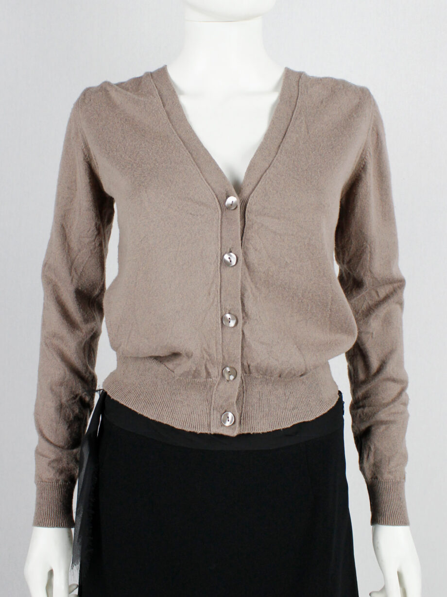 Maison Martin Margiela light brown cardigan with permanent wrinkles spring 1999 (7)