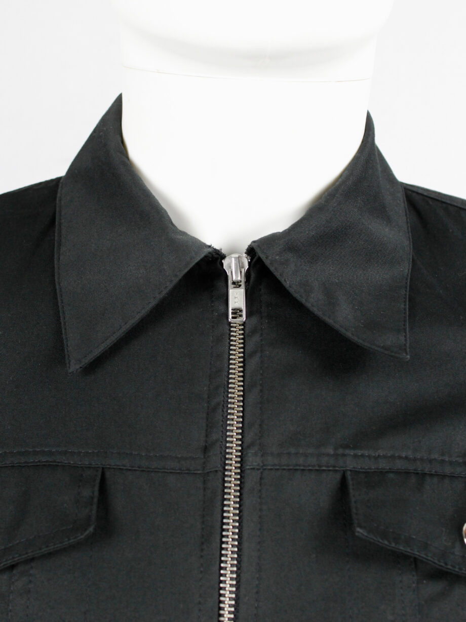 Xavier Delcour black denim jacket with trousers waistband 2000-2003 (3)