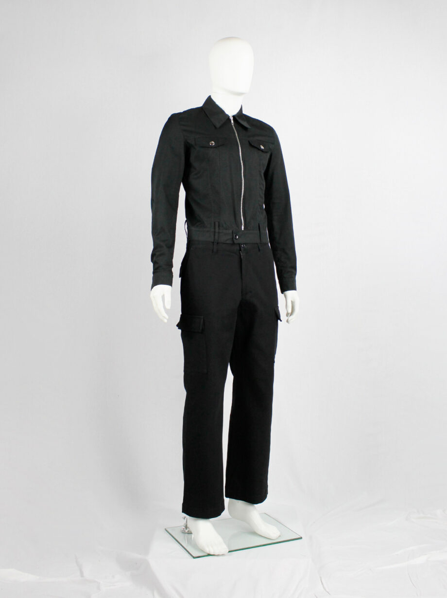 Xavier Delcour black denim jacket with trousers waistband 2000-2003 (6)