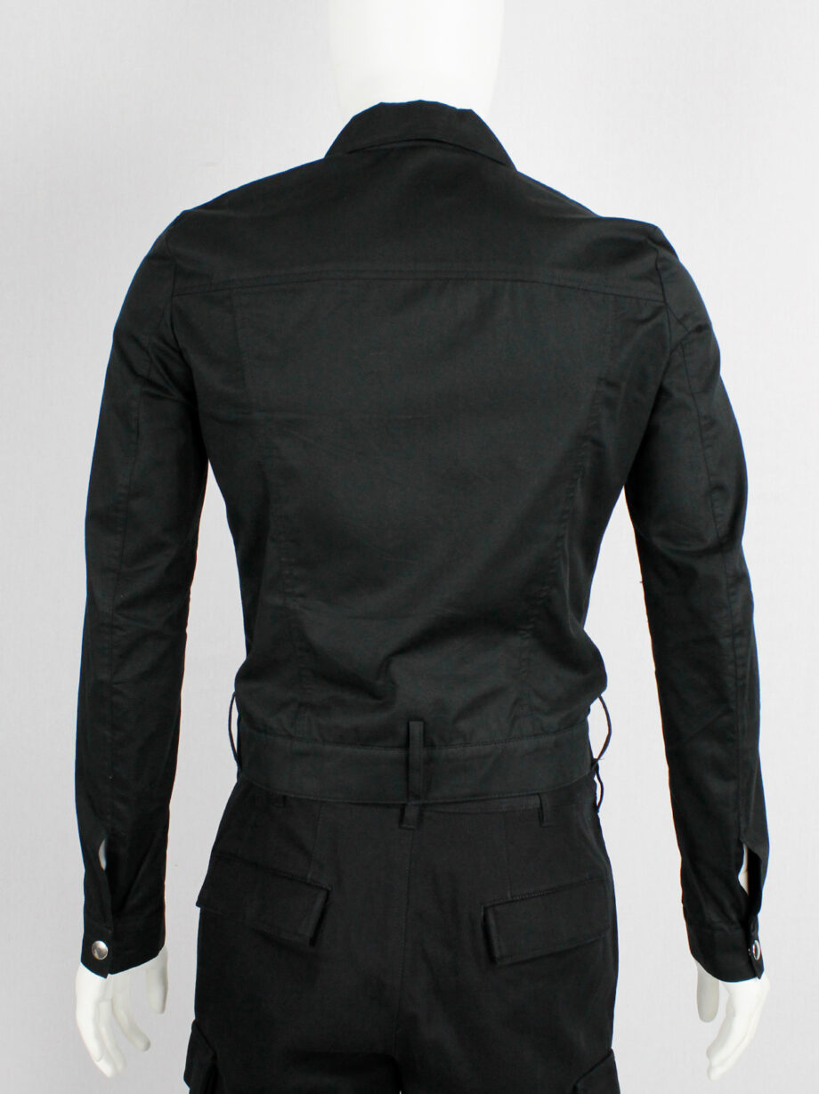 Xavier Delcour black denim jacket with trousers waistband 2000-2003 (8)