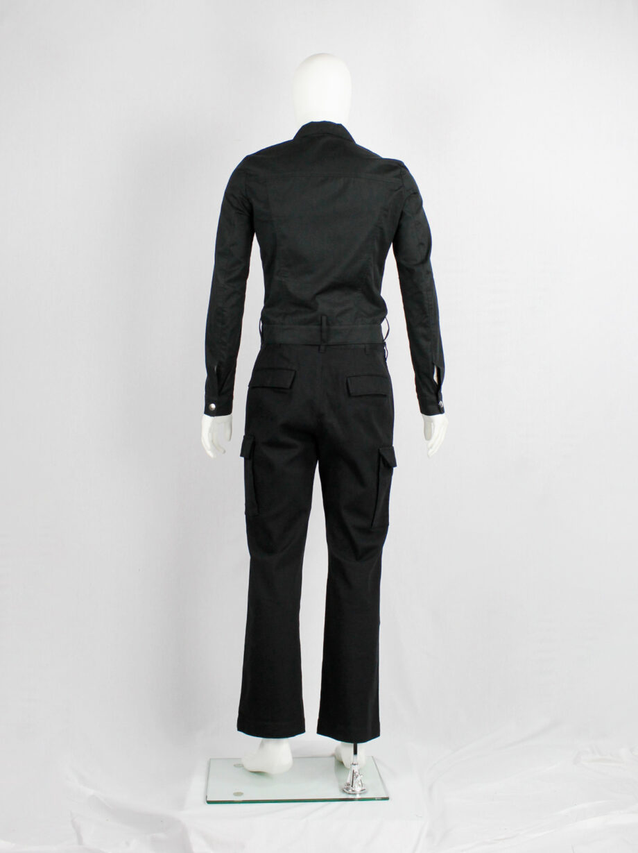 Xavier Delcour black denim jacket with trousers waistband 2000-2003 (9)