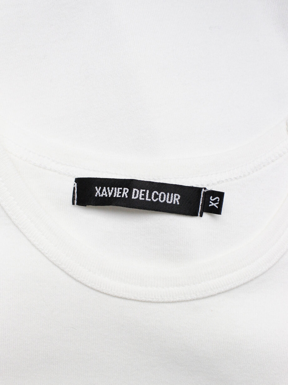 Xavier Delcour white sleeveless top with black horse shoe print spring 2003 (5)