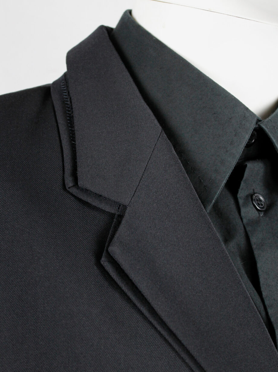 Yohji Yamamoto Pour Homme black classic blazer with double layered lapels (15)