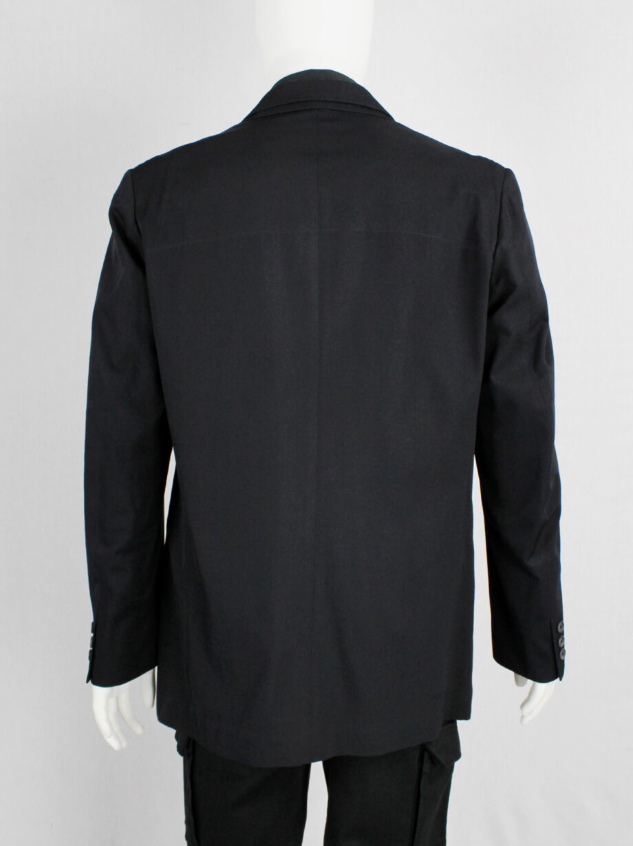 Yohji Yamamoto Pour Homme black classic blazer with double layered lapels (17)