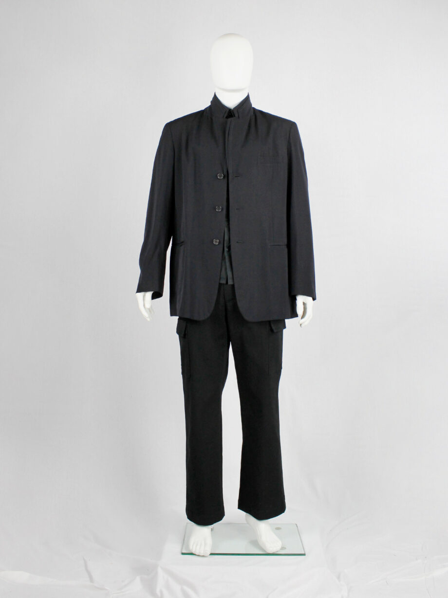 Yohji Yamamoto Pour Homme black classic blazer with double layered lapels (5)