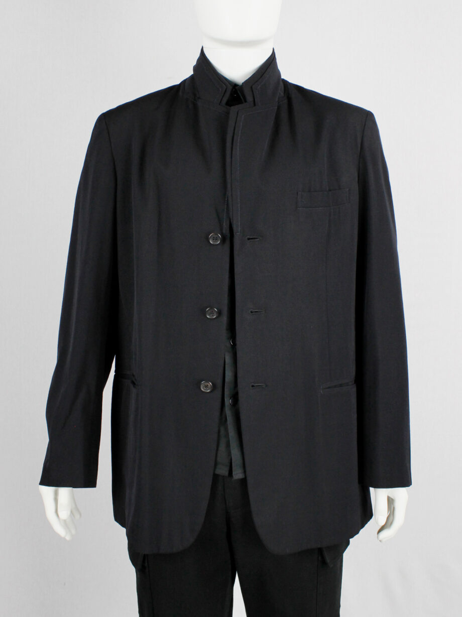 Yohji Yamamoto Pour Homme black classic blazer with double layered lapels (6)