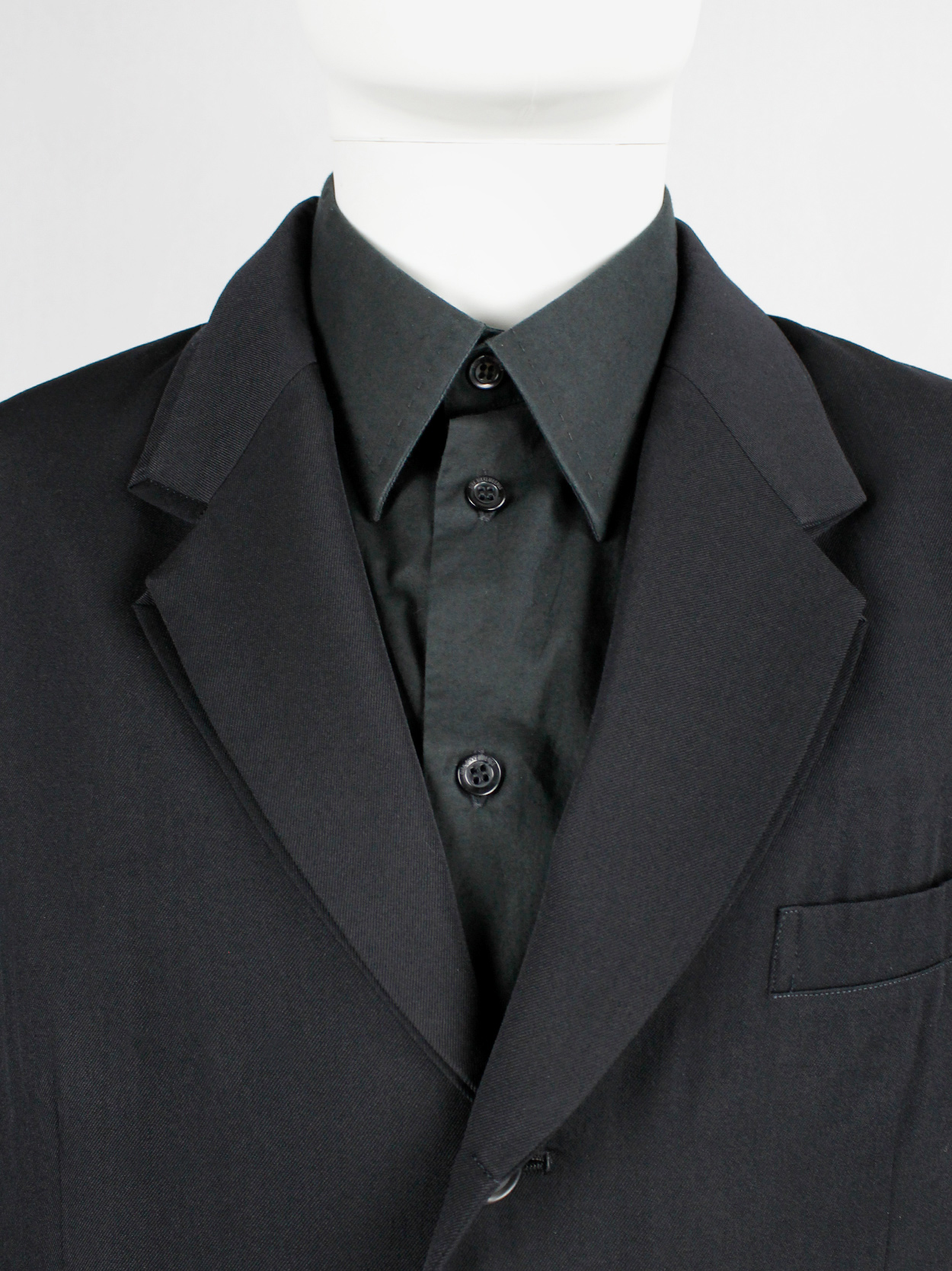 Yohji Yamamoto Pour Homme black classic blazer with double layered ...
