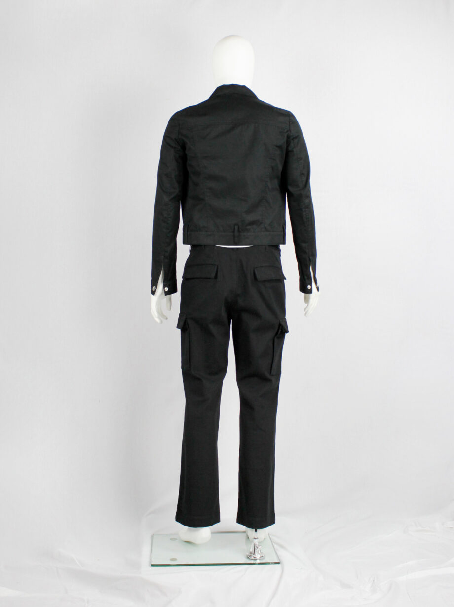 Y’s for men black straight trousers with cargo pockets 1990s (3)