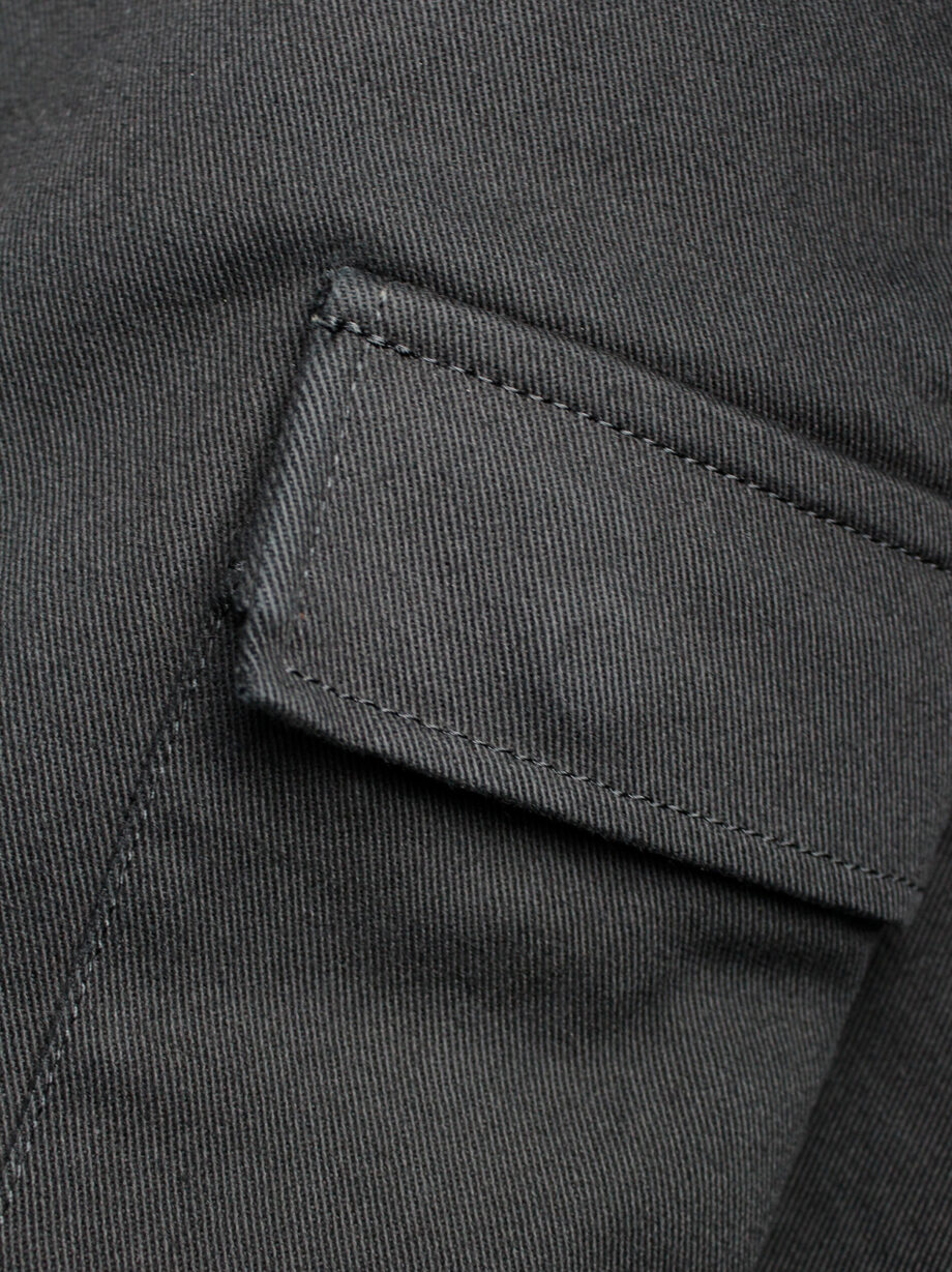 Y’s for men black straight trousers with cargo pockets 1990s (6)