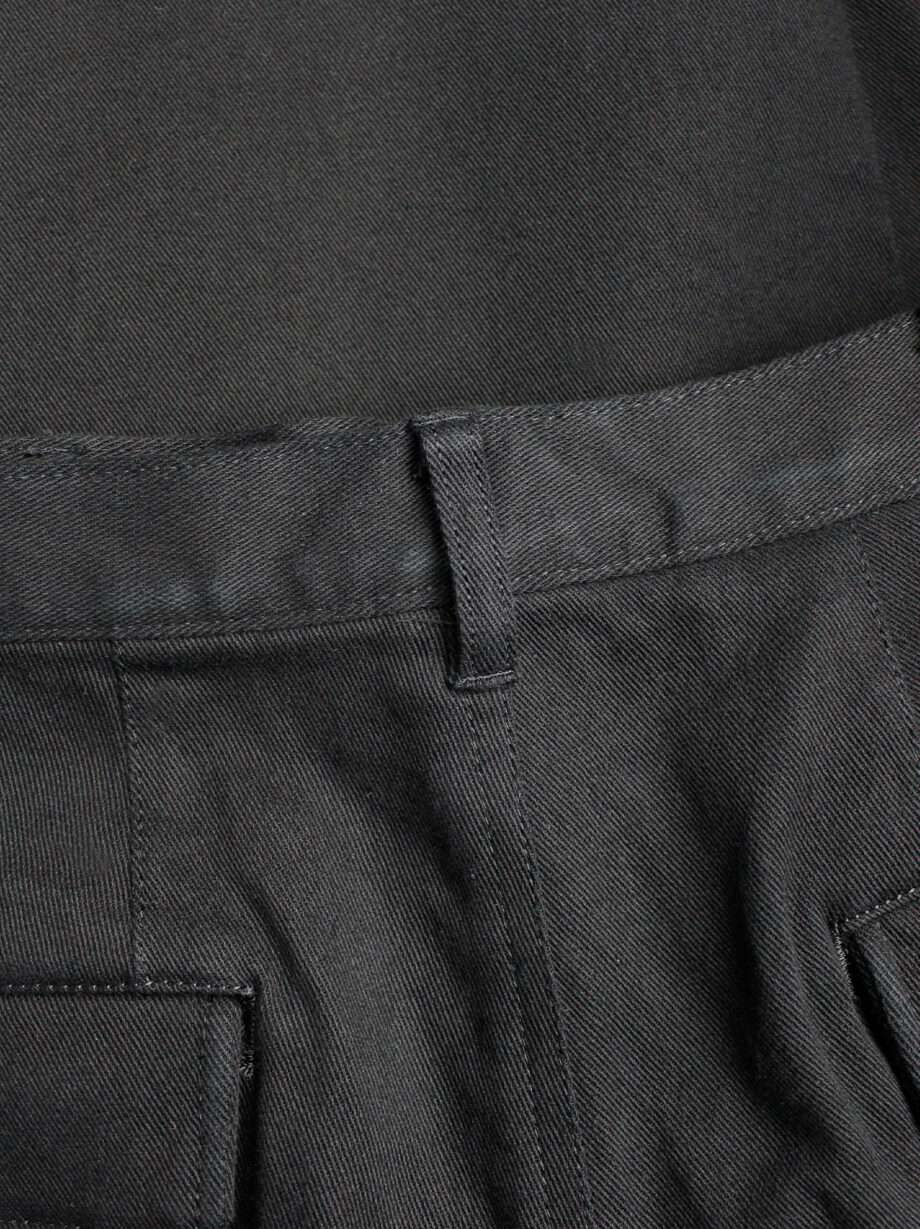 Y’s for men black straight trousers with cargo pockets 1990s (7)