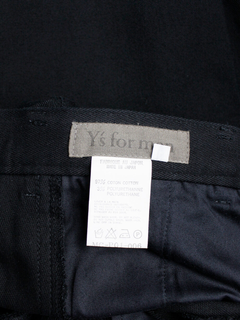 Y’s for men black straight trousers with cargo pockets 1990s (8)