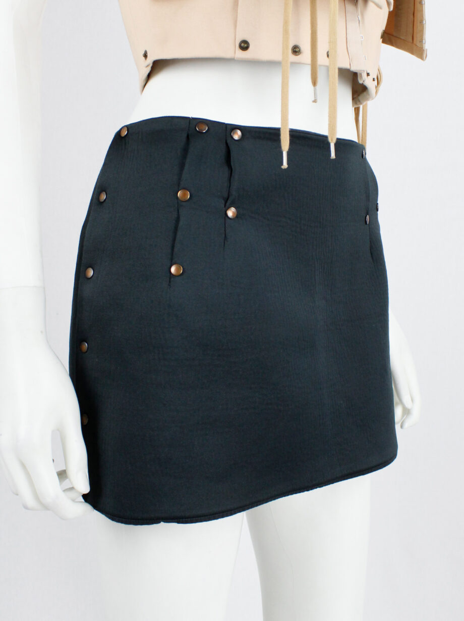 af Vandevorst blackish green neoprene miniskirt with copper studs fall 2010 (1)