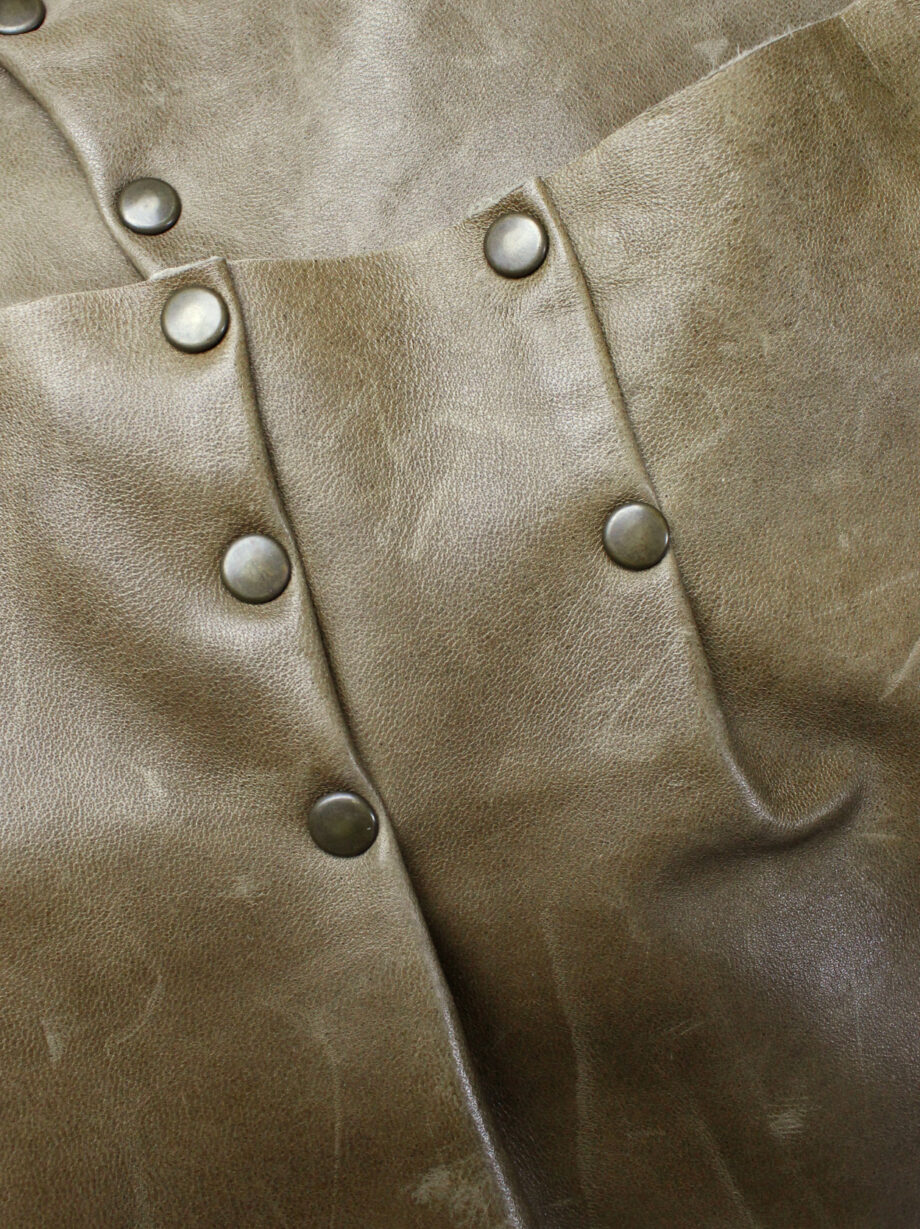 af Vandevorst brown leather miniskirt with bronze studs fall 1998 (18)