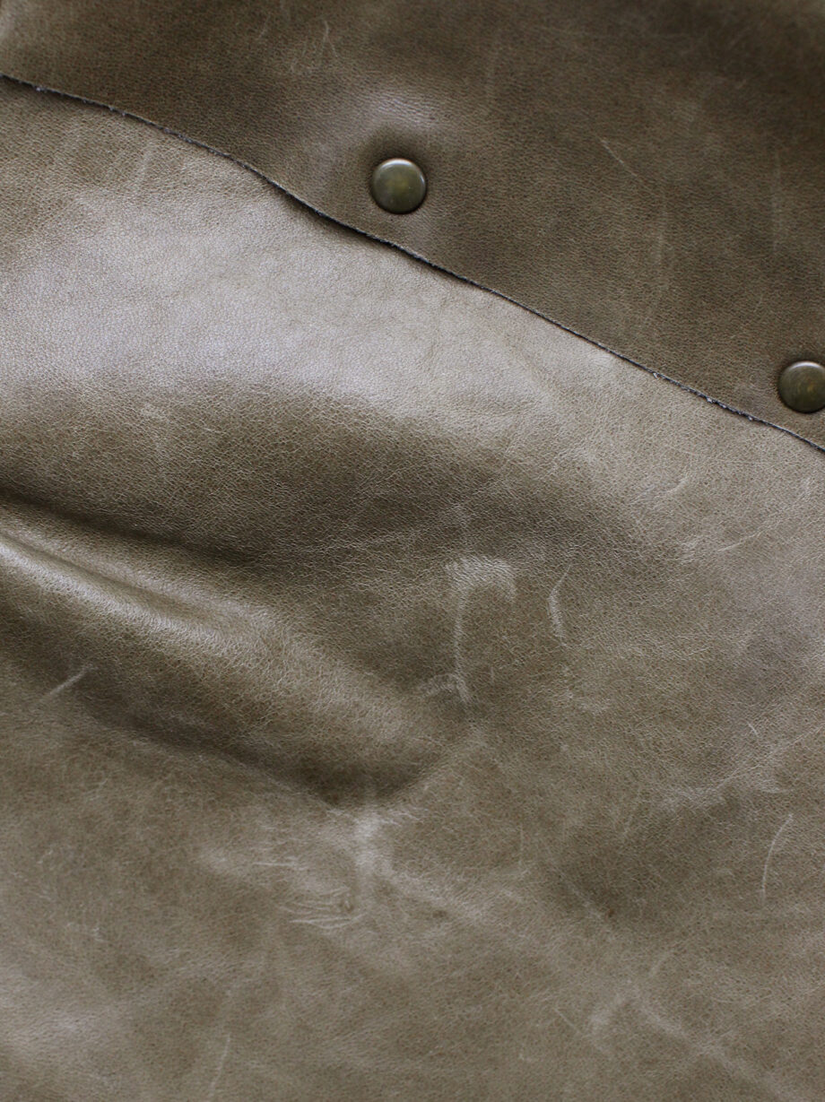af Vandevorst brown leather miniskirt with bronze studs fall 1998 (3)