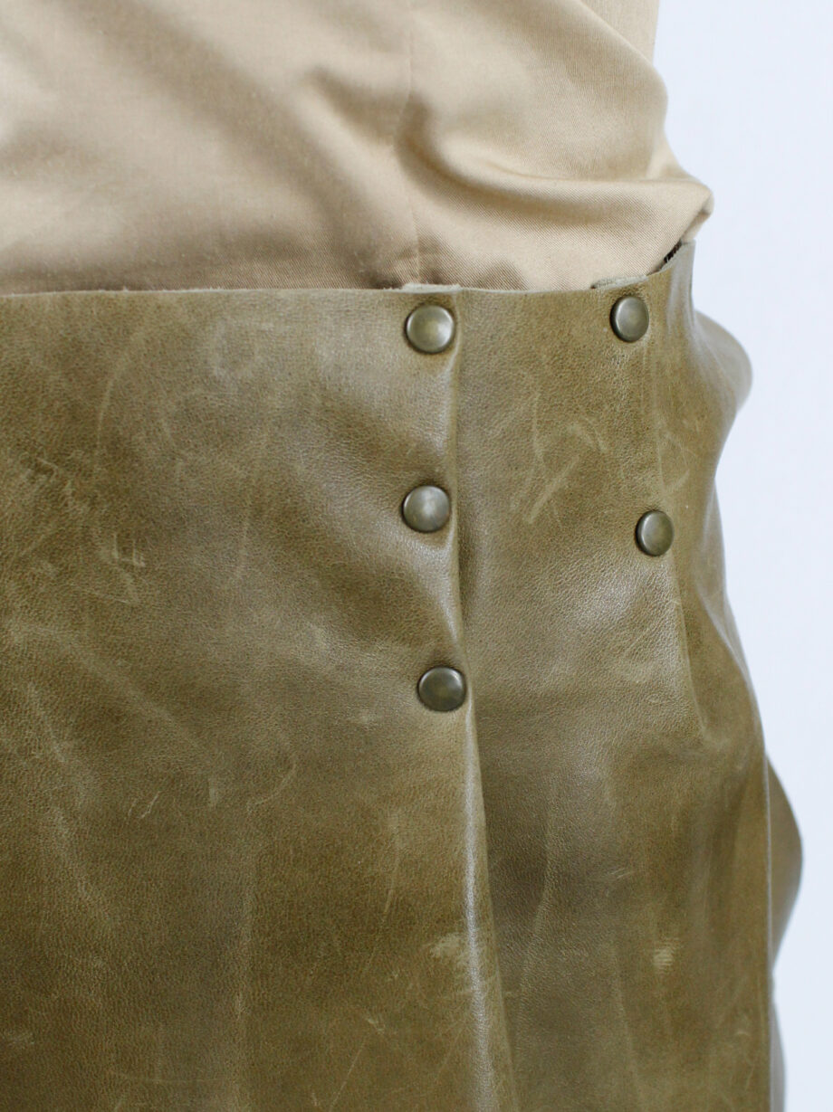 af Vandevorst brown leather miniskirt with bronze studs fall 1998 (8)