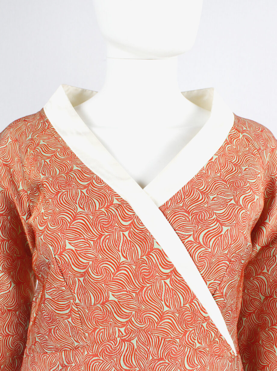 af Vandevorst red and gold brocade top with kimono sleeves spring 2002 (7)