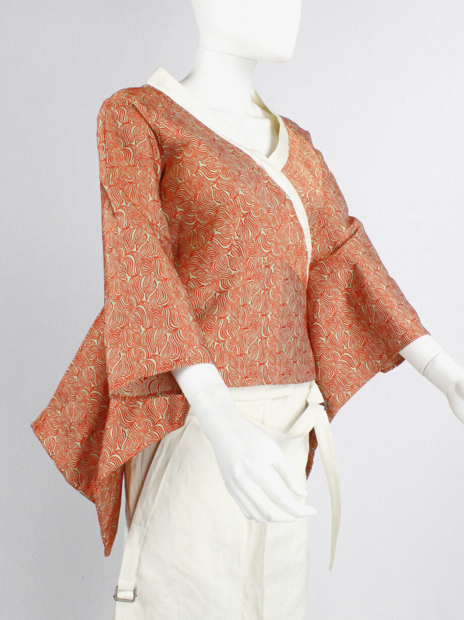 af Vandevorst red and gold brocade top with kimono sleeves spring 2002 (9)