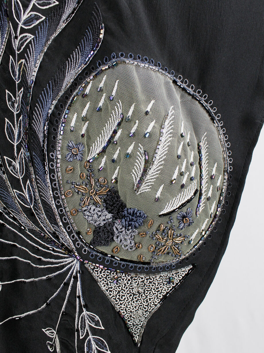 A.F. Vandevorst black kimono-inspired top with hand embroidery and beading spring 2002 (12)