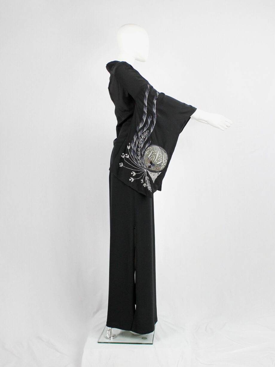 A.F. Vandevorst black kimono-inspired top with hand embroidery and beading spring 2002 (14)