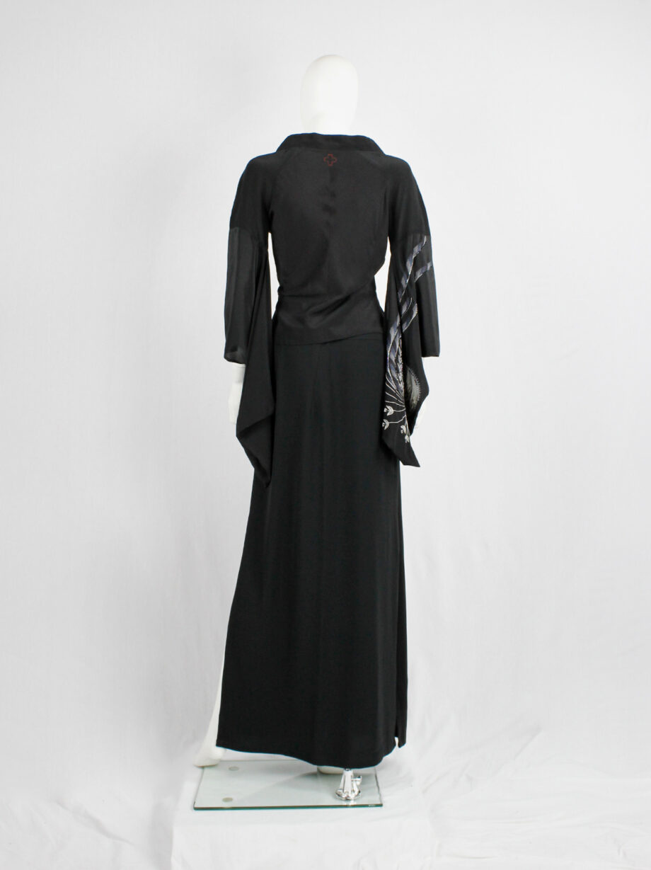 A.F. Vandevorst black kimono-inspired top with hand embroidery and beading spring 2002 (20)