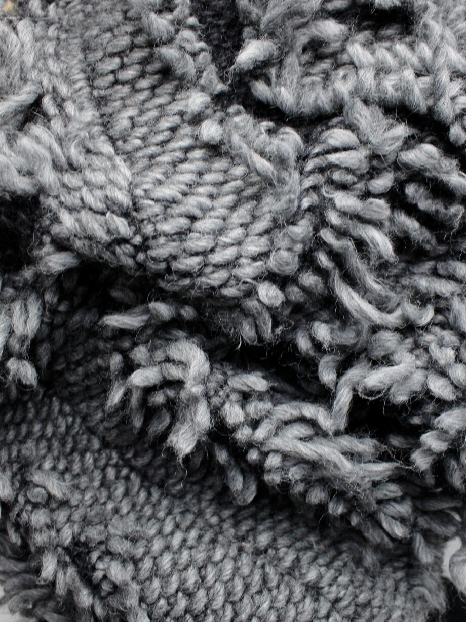 A.F. Vandevorst grey shaggy jumper with black woven shoulder panel fall 2015 (10)