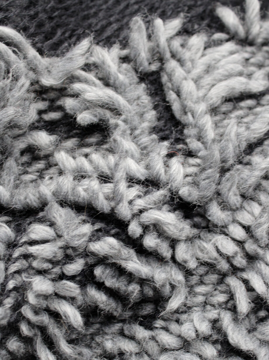 A.F. Vandevorst grey shaggy jumper with black woven shoulder panel fall 2015 (11)