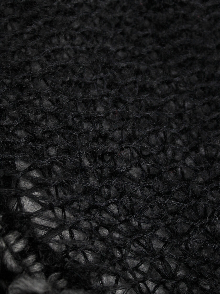 A.F. Vandevorst grey shaggy jumper with black woven shoulder panel fall 2015 (12)