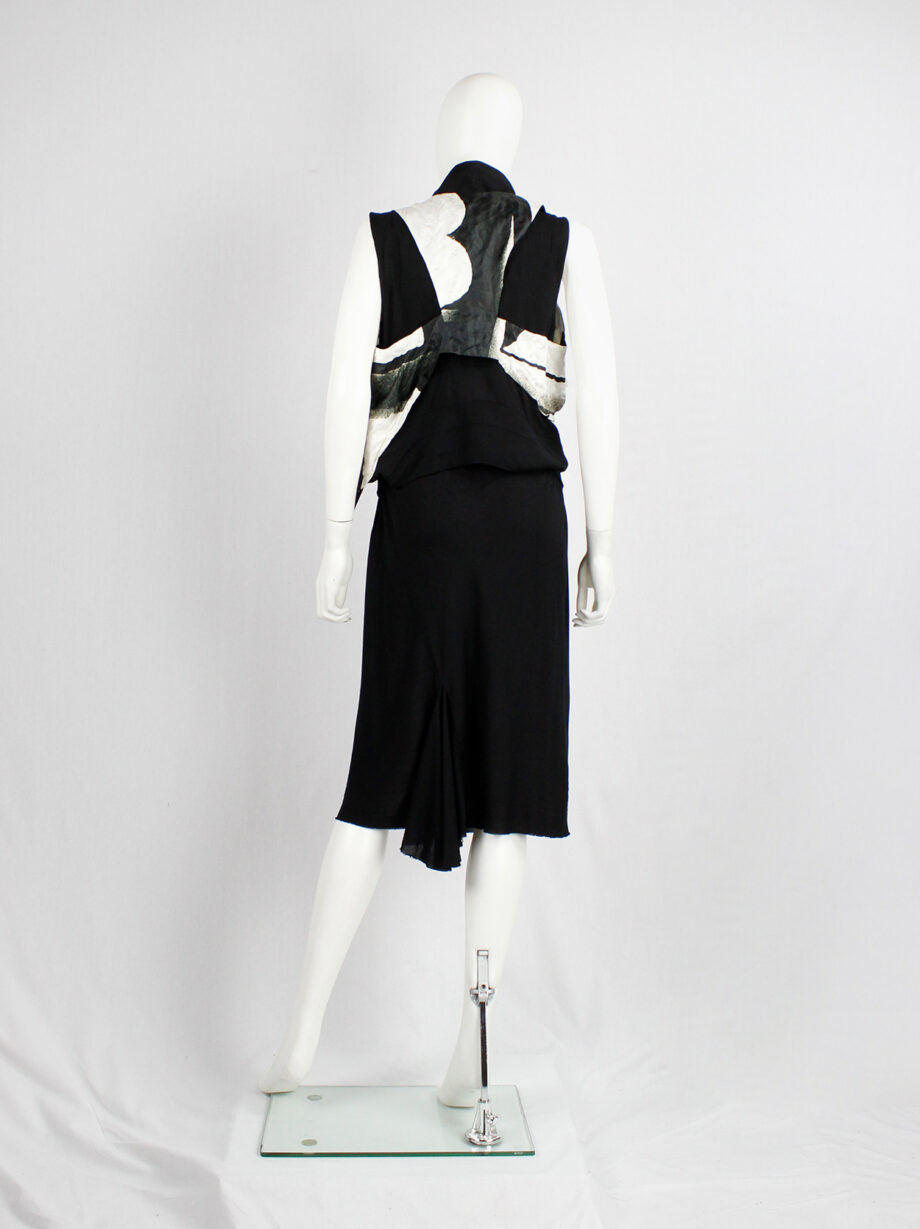 Ann Demeulemeester black and beige asymmetric waistcoat with detachable strap spring 2011 (6)