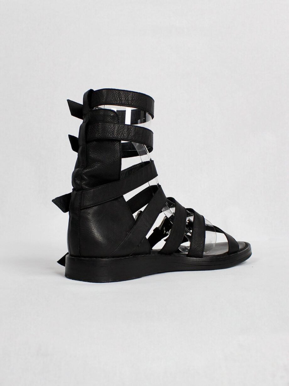 Ann Demeulemeester black flat gladiator sandals with belts spring 2010 (11)