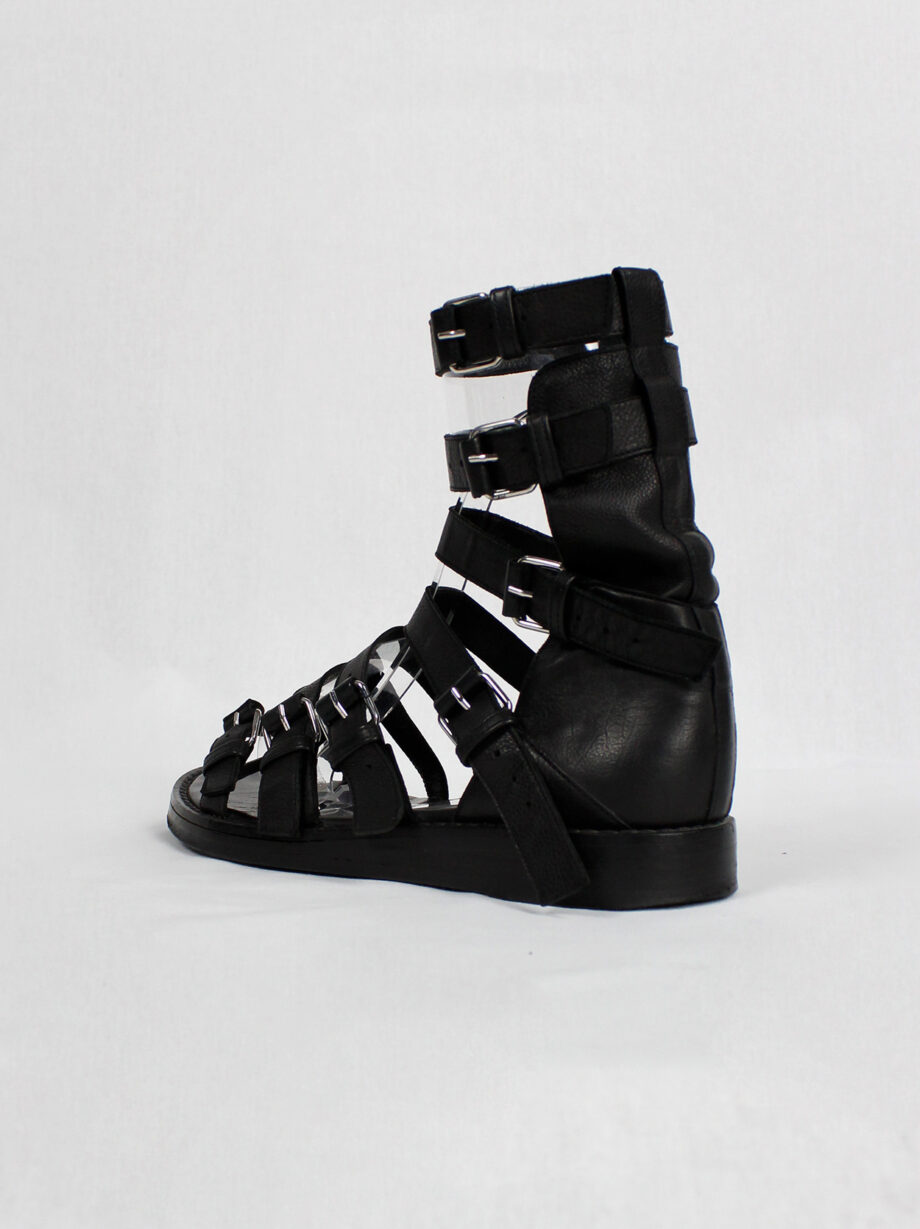 Ann Demeulemeester black flat gladiator sandals with belts spring 2010 (13)